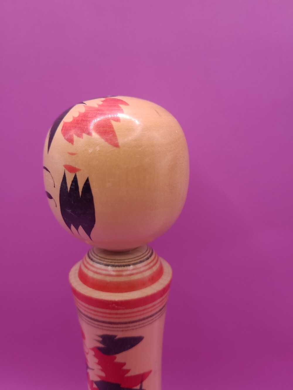 VTG Japanese Kokeshi Doll Wood Traditional Craft Figure SIGNED 7" - Picture 4 of 8